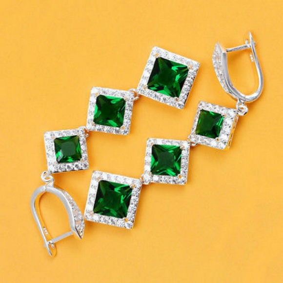 Jade sterling silver earrings - Picture 5 of 7